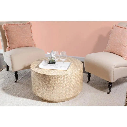 Astra coffee table in mother of pearl  by Ashborn Furniture