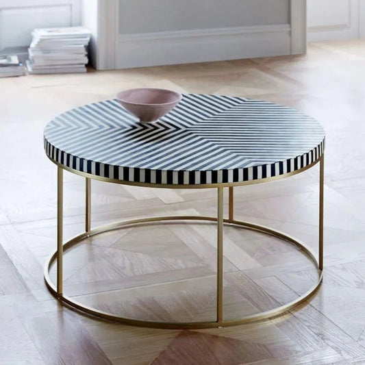 Arista Design coffee tables in bone inlay  by Ashborn Furniture