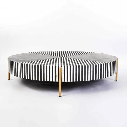 Maris Striped Coffe table in bone inlay     by Ashborn Furniture