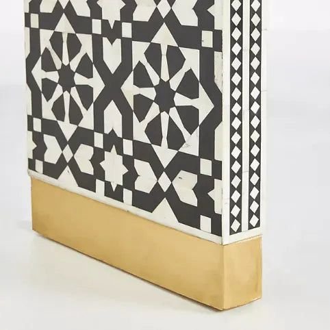 moroccan Bone inlay waterfall console in black | Image 3