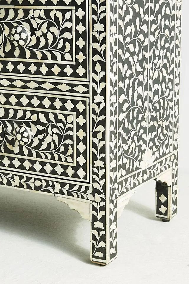 fleur chest of drawers in bone inlay by Ashborn furniture | Image 3