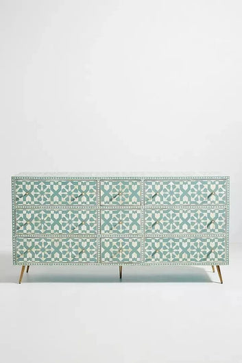moroccan Nine Bone inlay chest of drawer by Ashborn furniture | Image 2