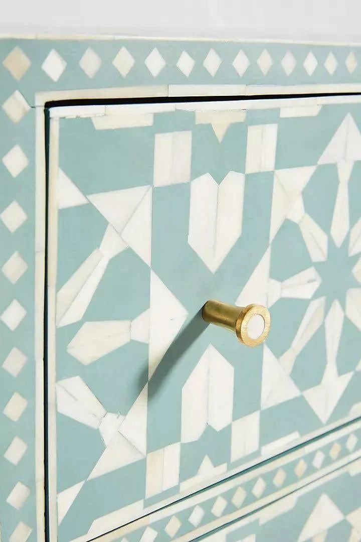 moroccan Nine Bone inlay chest of drawer by Ashborn furniture | Image 4