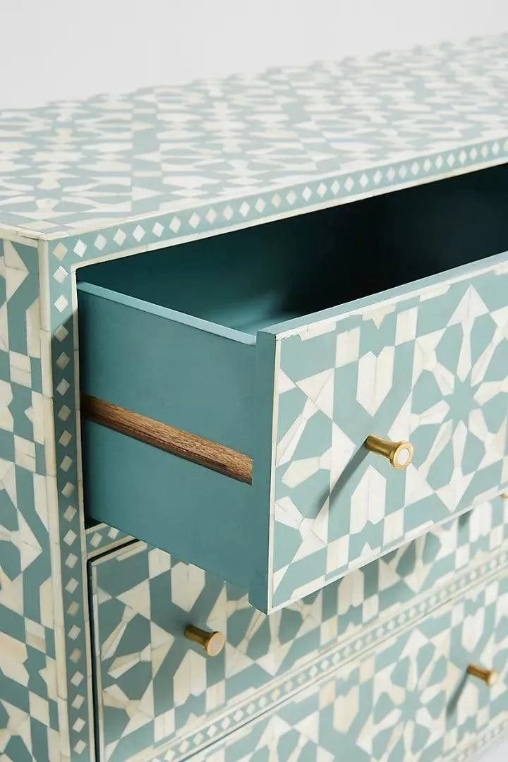 moroccan Nine Bone inlay chest of drawer by Ashborn furniture | Image 5
