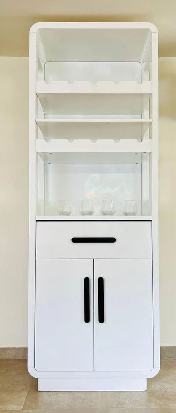 white bar cabinet By Ashborn furniture