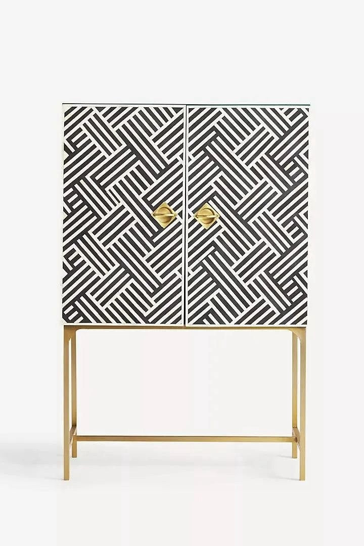 optical inlay Bar cabinet By Ashborn furniture | Image 2