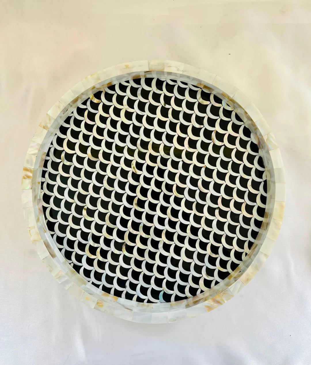 Chic Mesh Storage Tray In Mother Of Pearl By Ashborn furniture