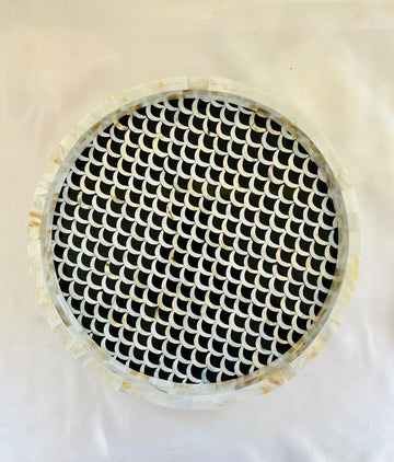 Chic Mesh Storage Tray In Mother Of Pearl By Ashborn furniture