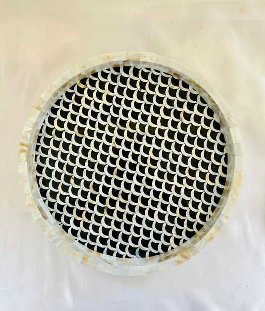 Chic Mesh Storage Tray In Mother Of Pearl By Ashborn furniture