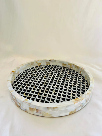 Chic Mesh Storage Tray In Mother Of Pearl By Ashborn furniture | Image 2