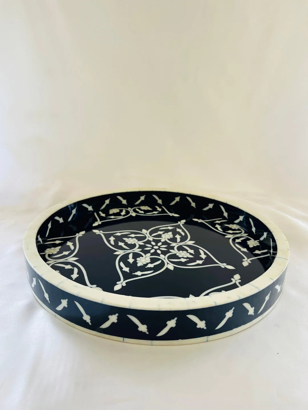 Ivory Orbit Bone Inlay Tray by Ashborn furniture | Image 2