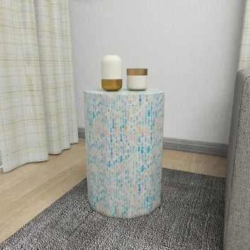 arsenault Blue mother of pearl hand made side table | Image 2
