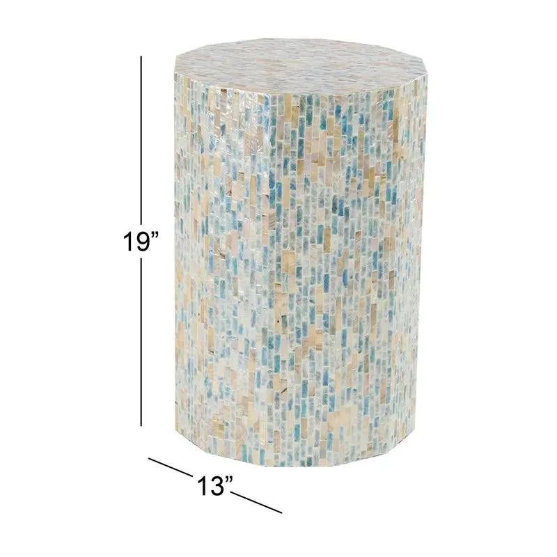 arsenault Blue mother of pearl hand made side table | Image 3