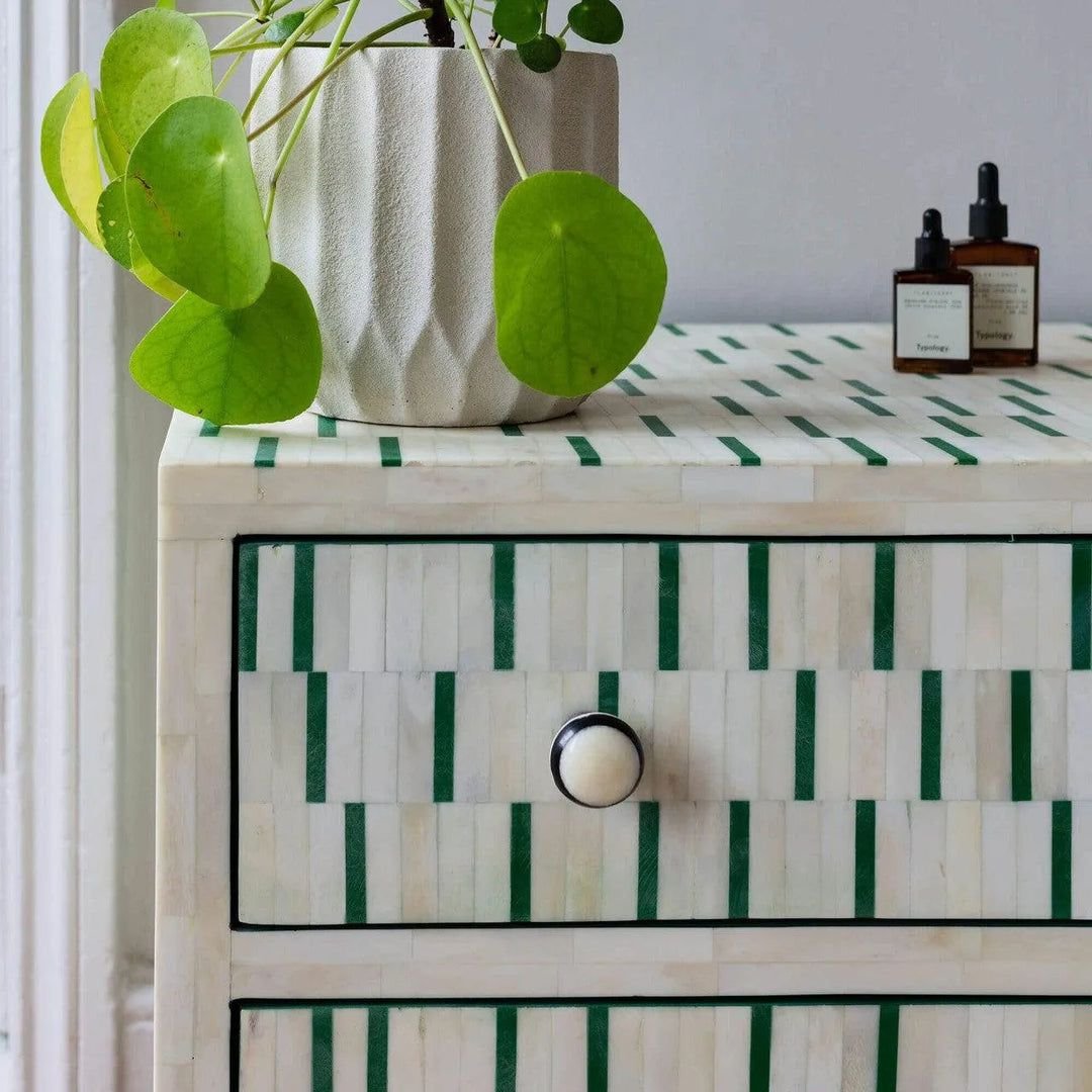 Dash Bone inlay Bed side table by Ashborn Furniture | Image 2