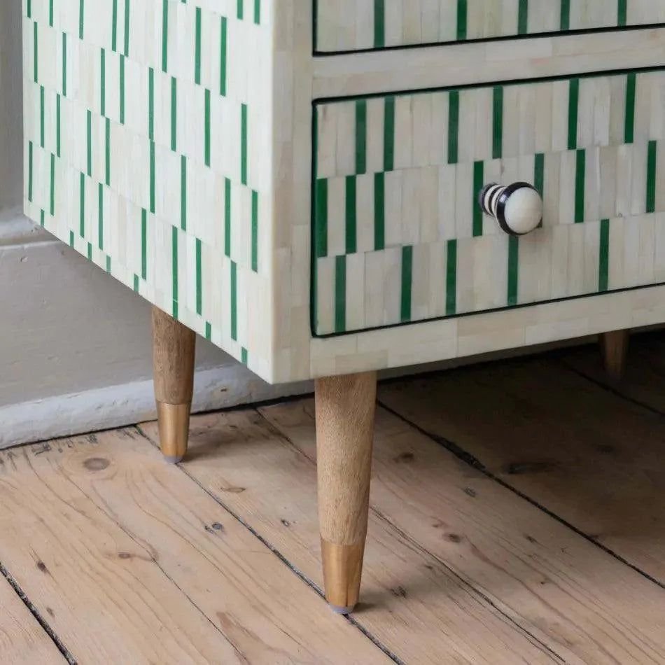 Dash Bone inlay Bed side table by Ashborn Furniture | Image 3