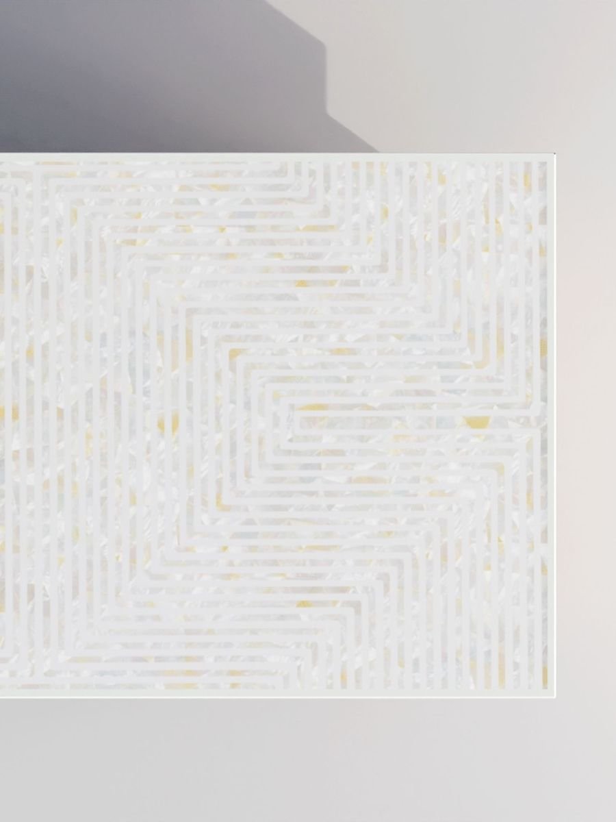 White Harmony striped mother of pearl inlay rectangular coffee table   by Ashborn furniture | Image 3