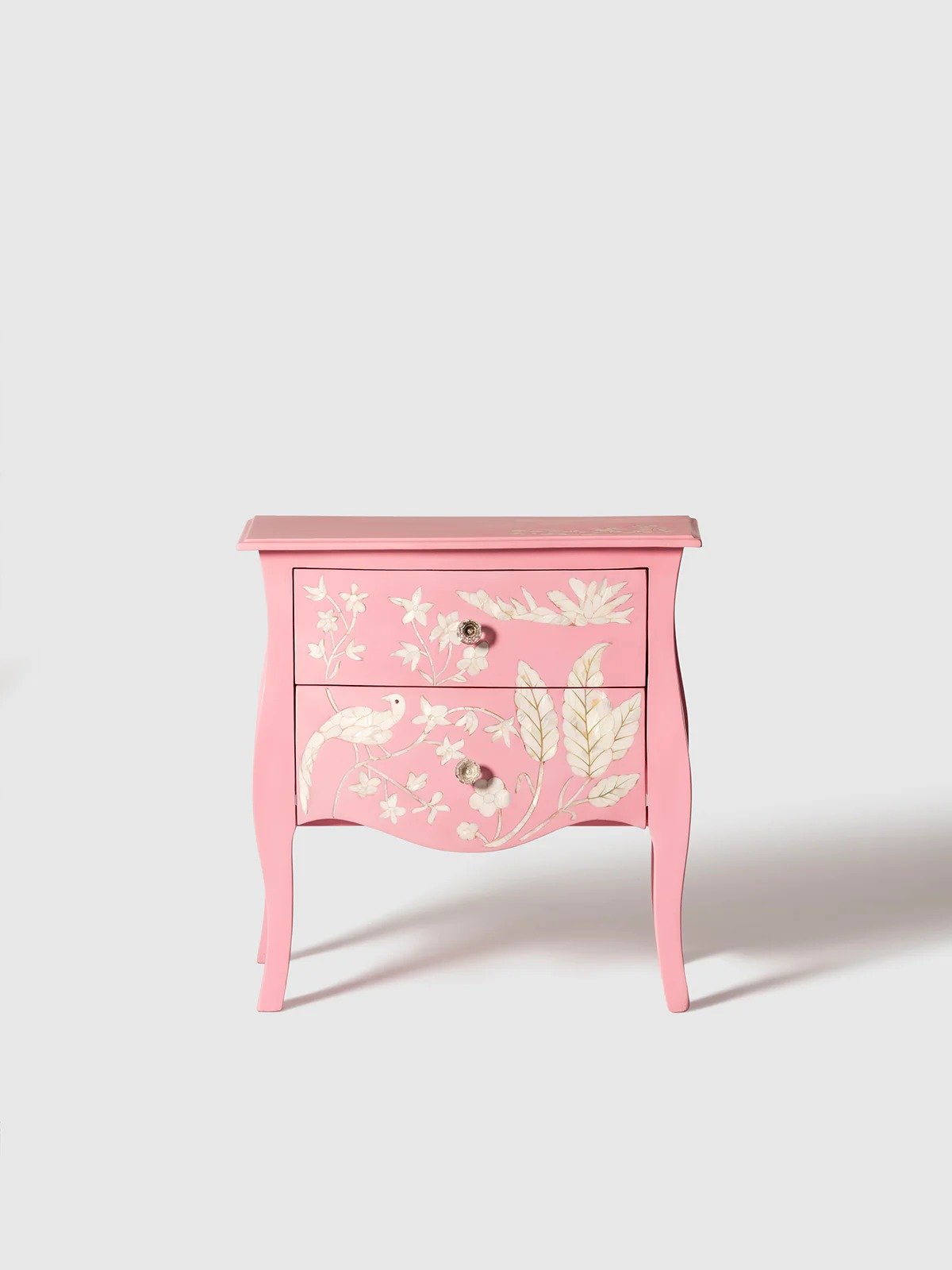pink blush mother of pearl side table
