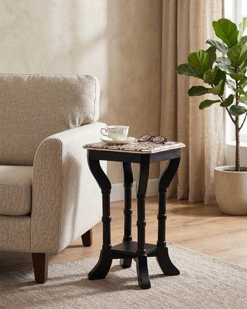 Nova bone inlay side table by Ashborn funriture