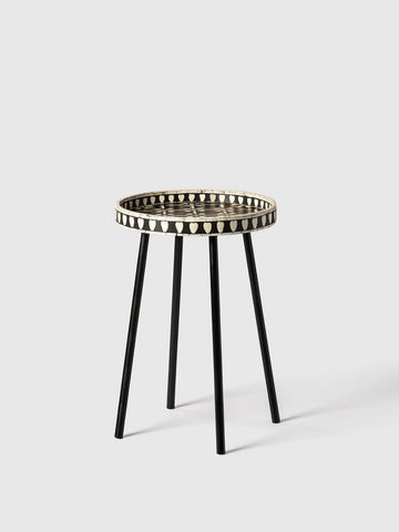oslo bone inlay side table By Ashborn furniture