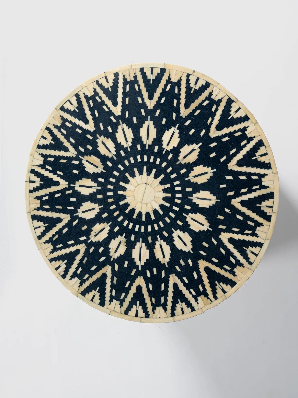 Ikkat pattern Bone inlay side table by Ashborn furniture | Image 3
