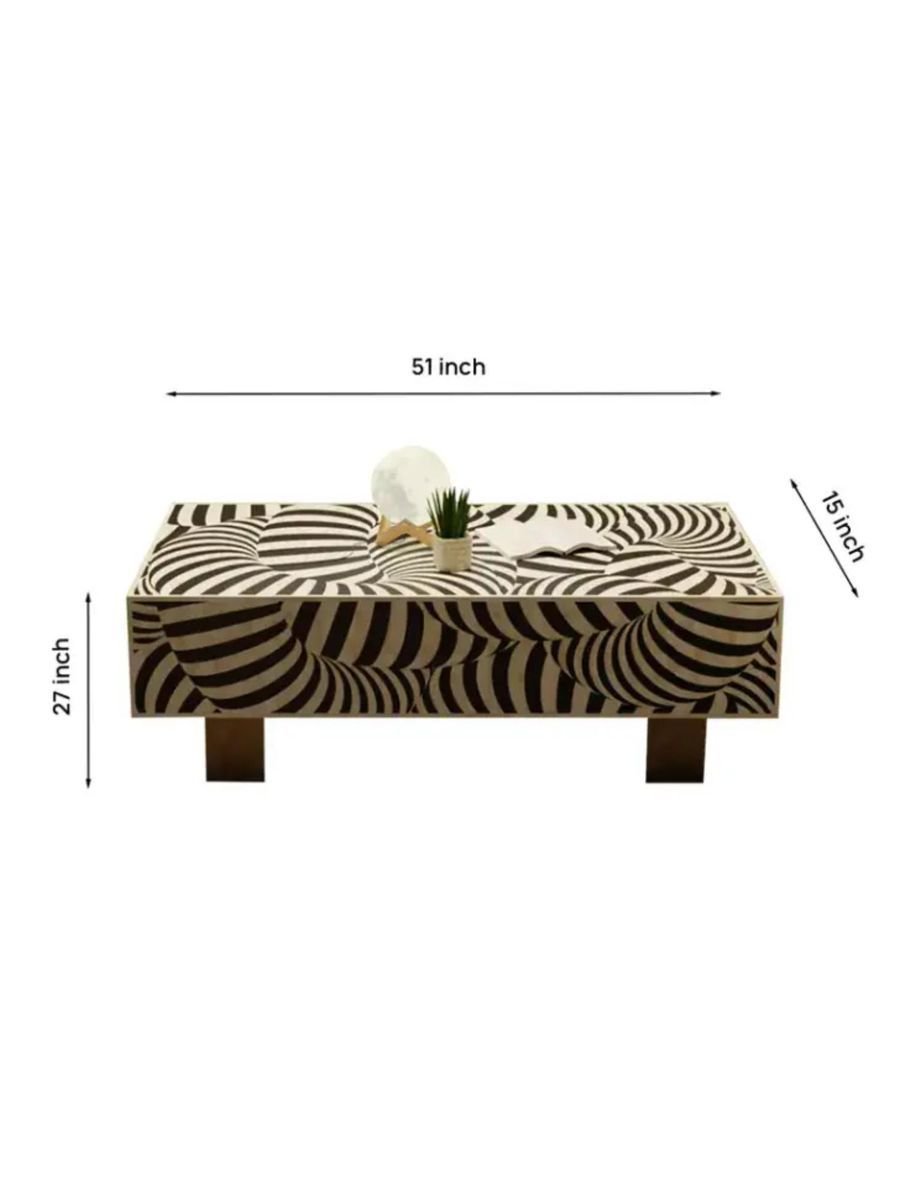 zebra pattern bone inlay coffee table By  Ashborn furniture | Image 2