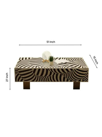 zebra pattern bone inlay coffee table By  Ashborn furniture | Image 2