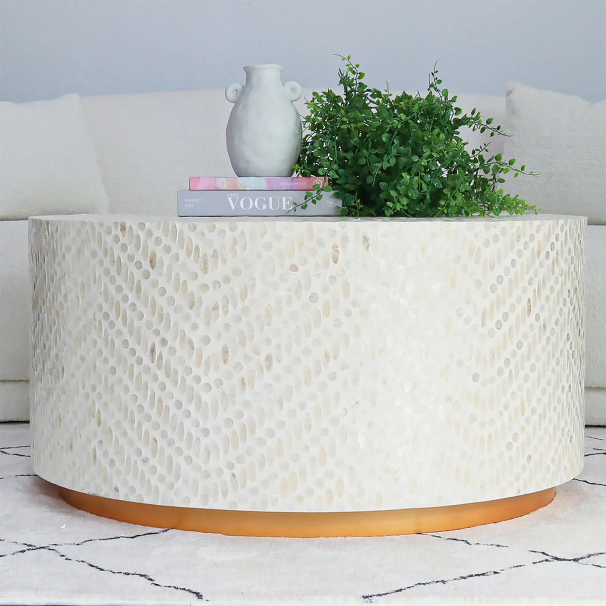 water drop mother of pearl coffee table by Ashborn furniture