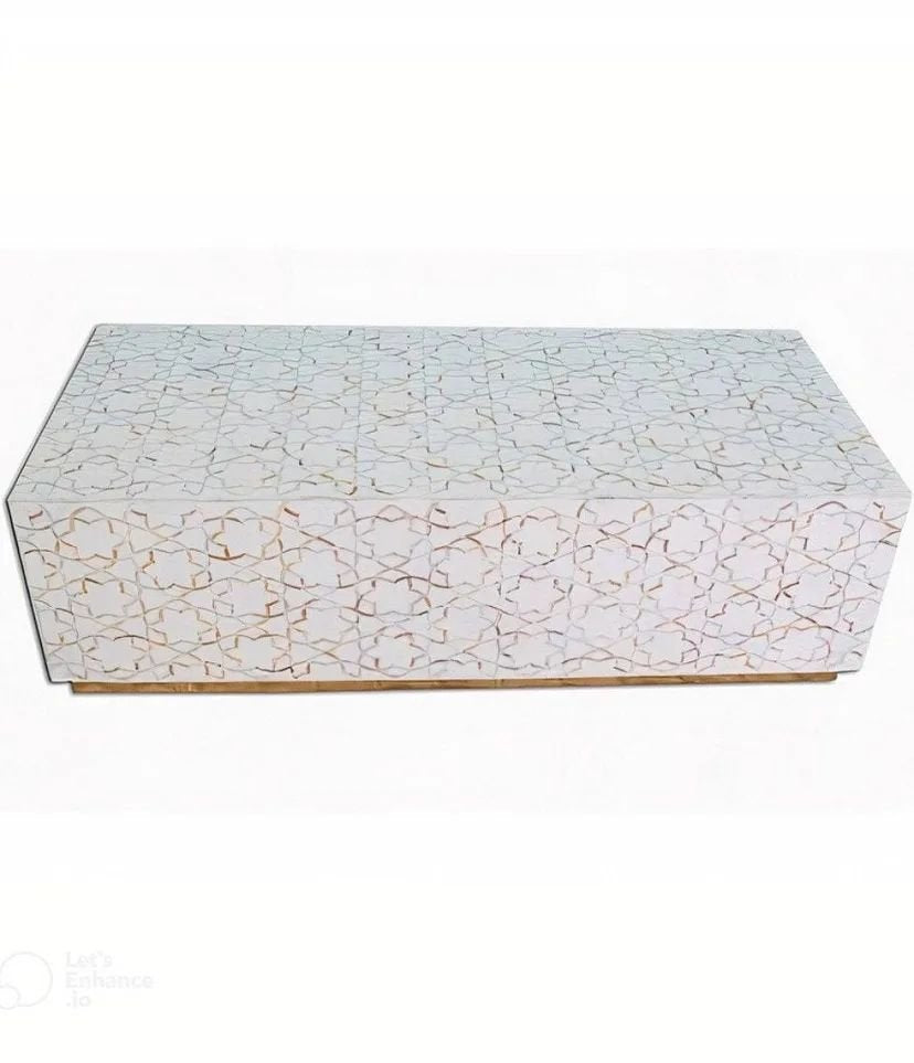 unique star pattern mother of pearl coffee table by Ashborn furniture | Image 2