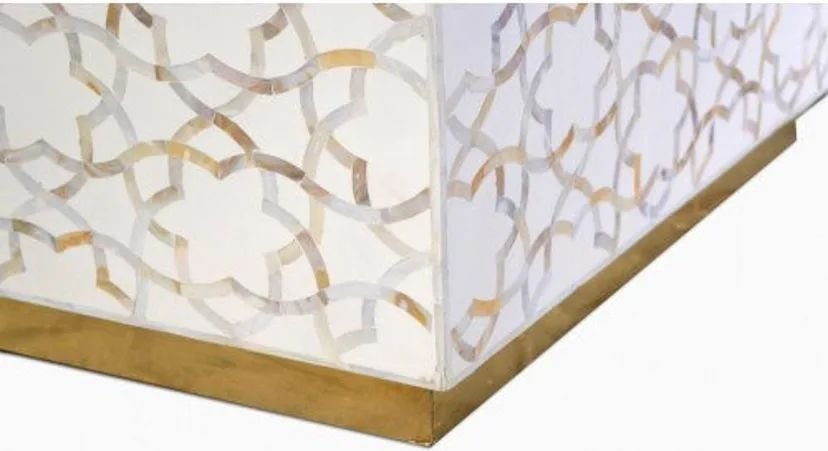 unique star pattern mother of pearl coffee table by Ashborn furniture | Image 3