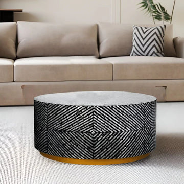 mother of pearl black coffee table