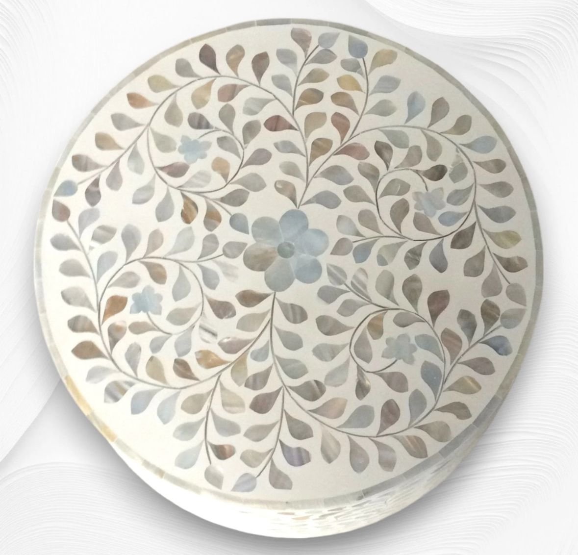 Drum charm mother of pearl side table by Ashborn furniture | Image 3