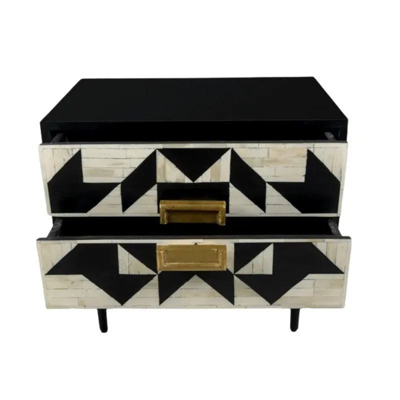 Hexa bone inlay side table by ashborn furniture | Image 2