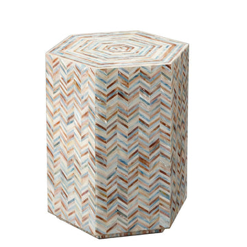 Linear mother of pearl side table by Ashborn furniture