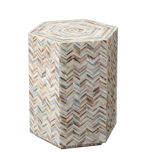 Linear mother of pearl side table by Ashborn furniture