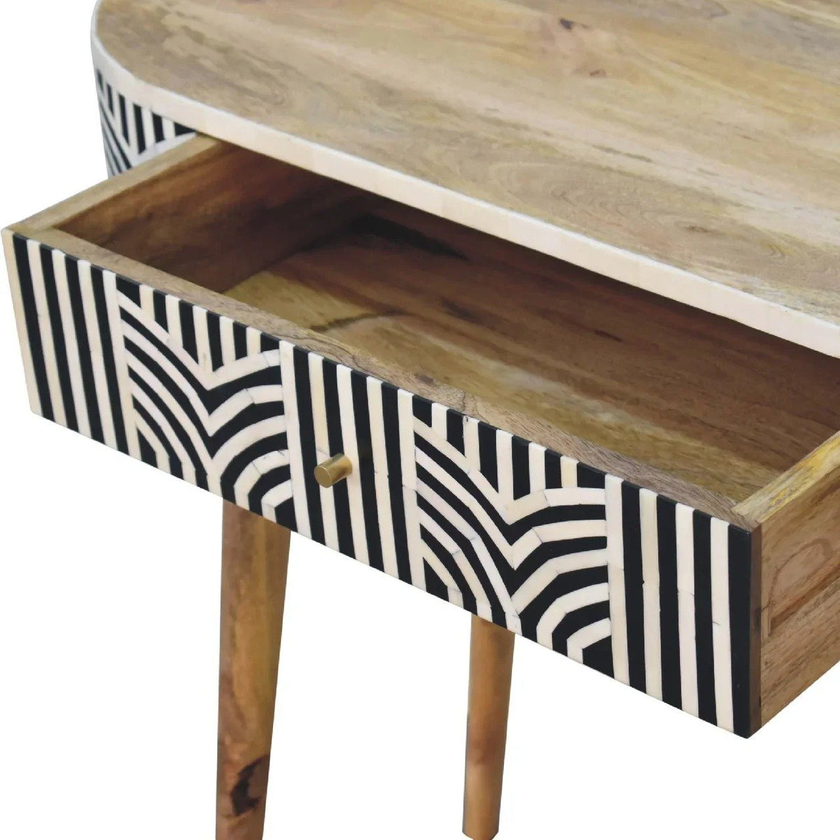 Geometrical pattern Bone inlay console table By Ashborn furniture | Image 3