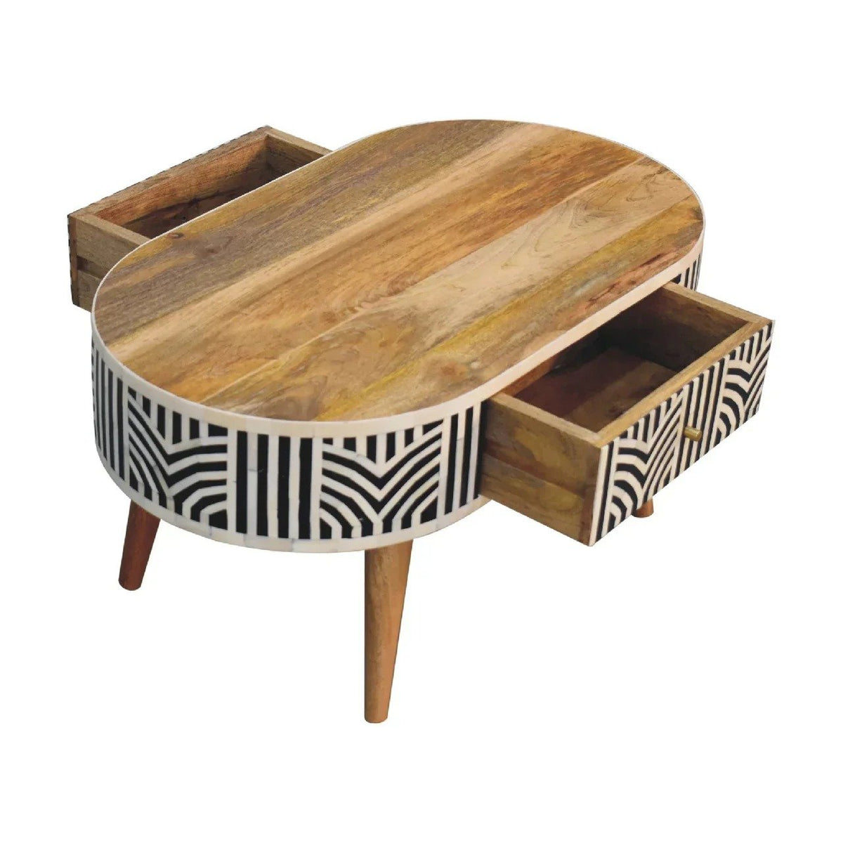 Geometrical pattern Bone inlay console table By Ashborn furniture | Image 5