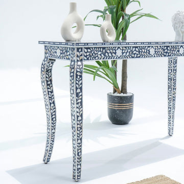 seina bone inlay console table By Ashborn furniture