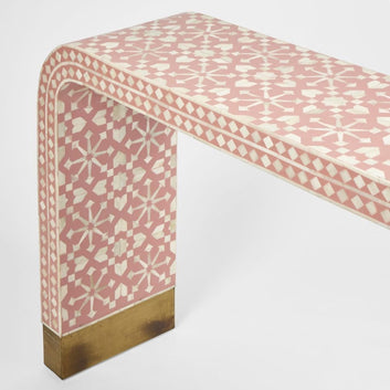Moroccan Bone inlay console table in pink | Image 2