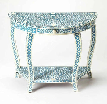 Floral Bone inlay console table By  Ashborn furniture