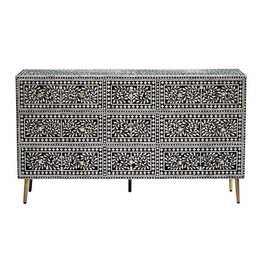 Jaipur bone inlay chest of drawer By Ashborn furniture