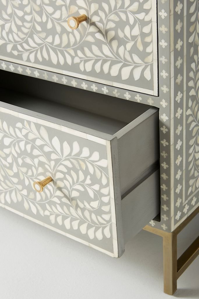 Floral bone inlay chest of drawer by Ashborn furniture | Image 2
