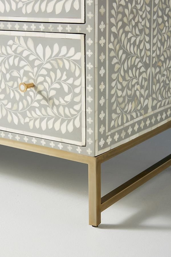 Floral bone inlay chest of drawer by Ashborn furniture | Image 3