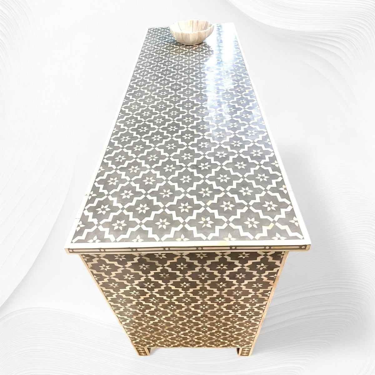 Trellis bone inlay chest of drawer By Ashborn furniture | Image 3