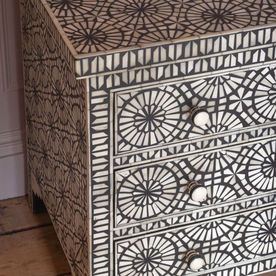 Lattice bone inlay chest of drawer by Ashborn furniture | Image 3