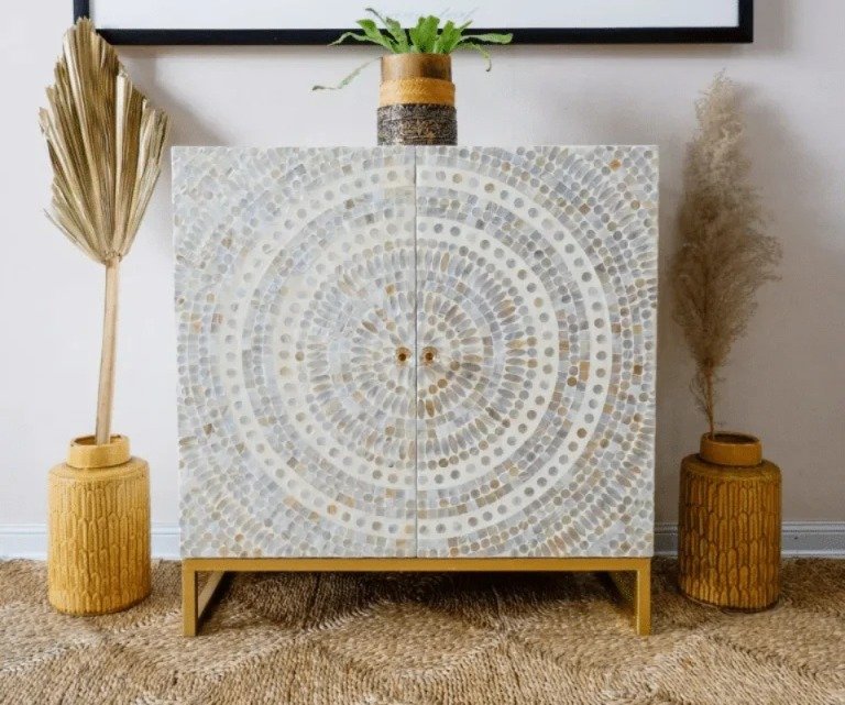 glitter mother of pearl bar cabinet by Ashborn furniture | Image 2