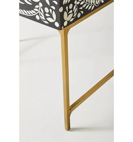 peacock feather pattern bone inlay bar cabinet by Ashborn furniture | Image 4