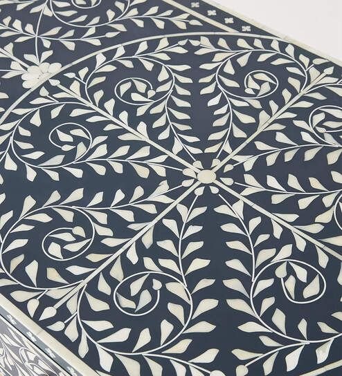 Floral pattern bone inlay dressing table by Ashborn furniture | Image 3
