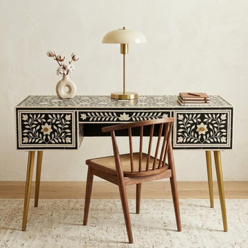 Elite bone inlay study table by Ashborn furniture