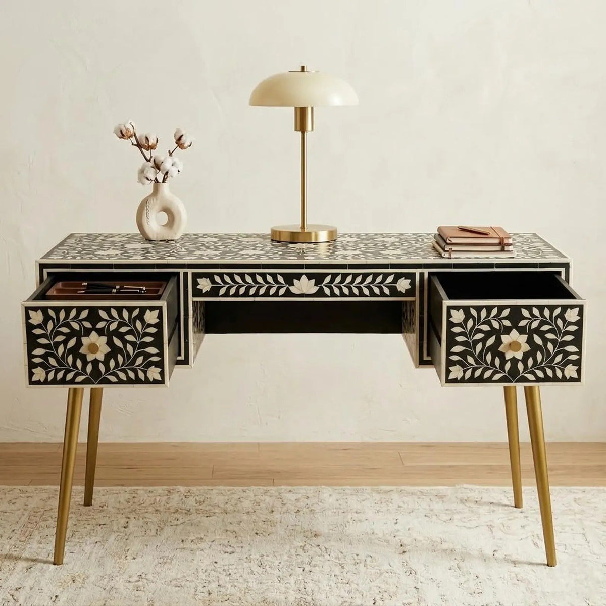 Elite bone inlay study table by Ashborn furniture | Image 2