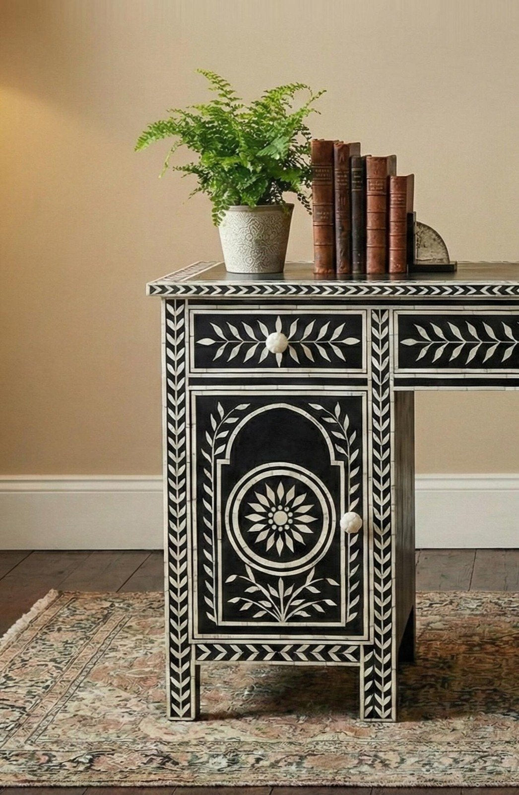 Luxe bone inlay study table by Ashborn furniture | Image 2